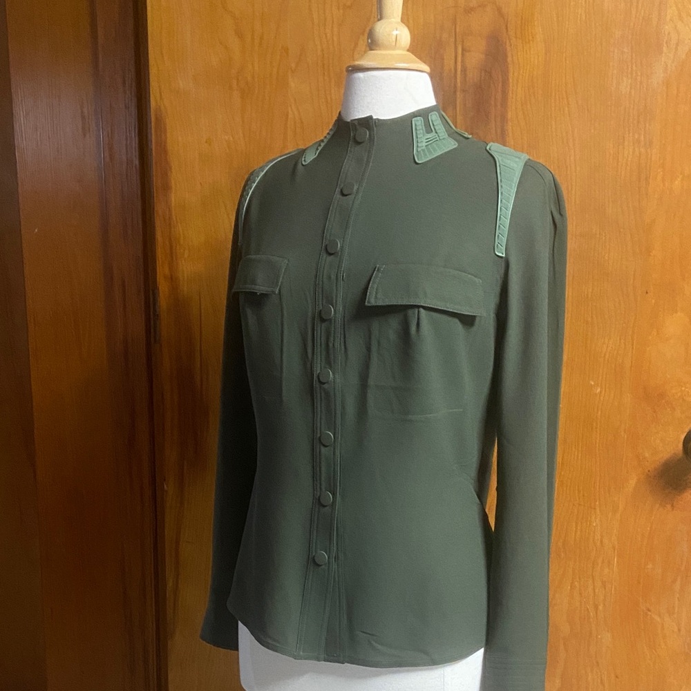 Byron Lars Olive Green Military Space Uniform NEW 8 Rubber Anthropologie
